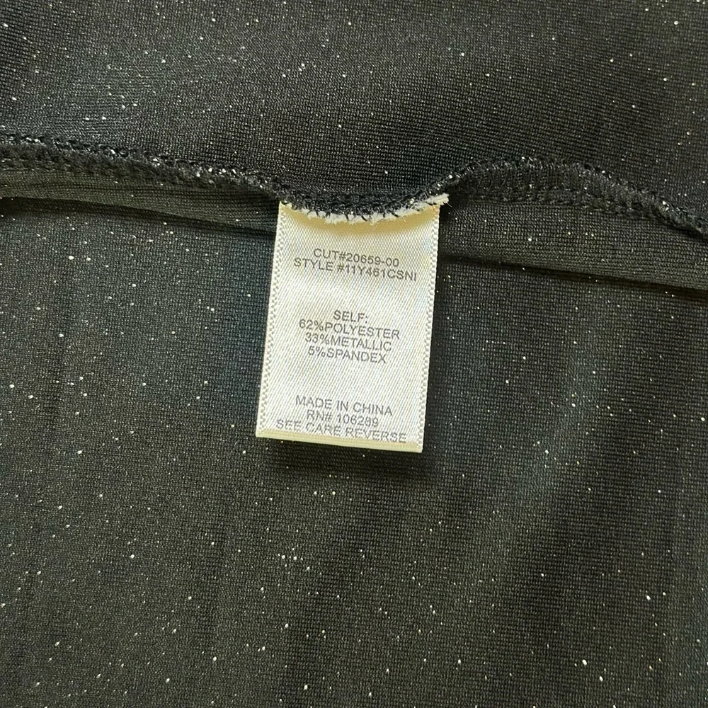 Row A Sparkling Glitter Black and Silver Sleeveless Party Tank Top- Size S - Picture 3 of 4
